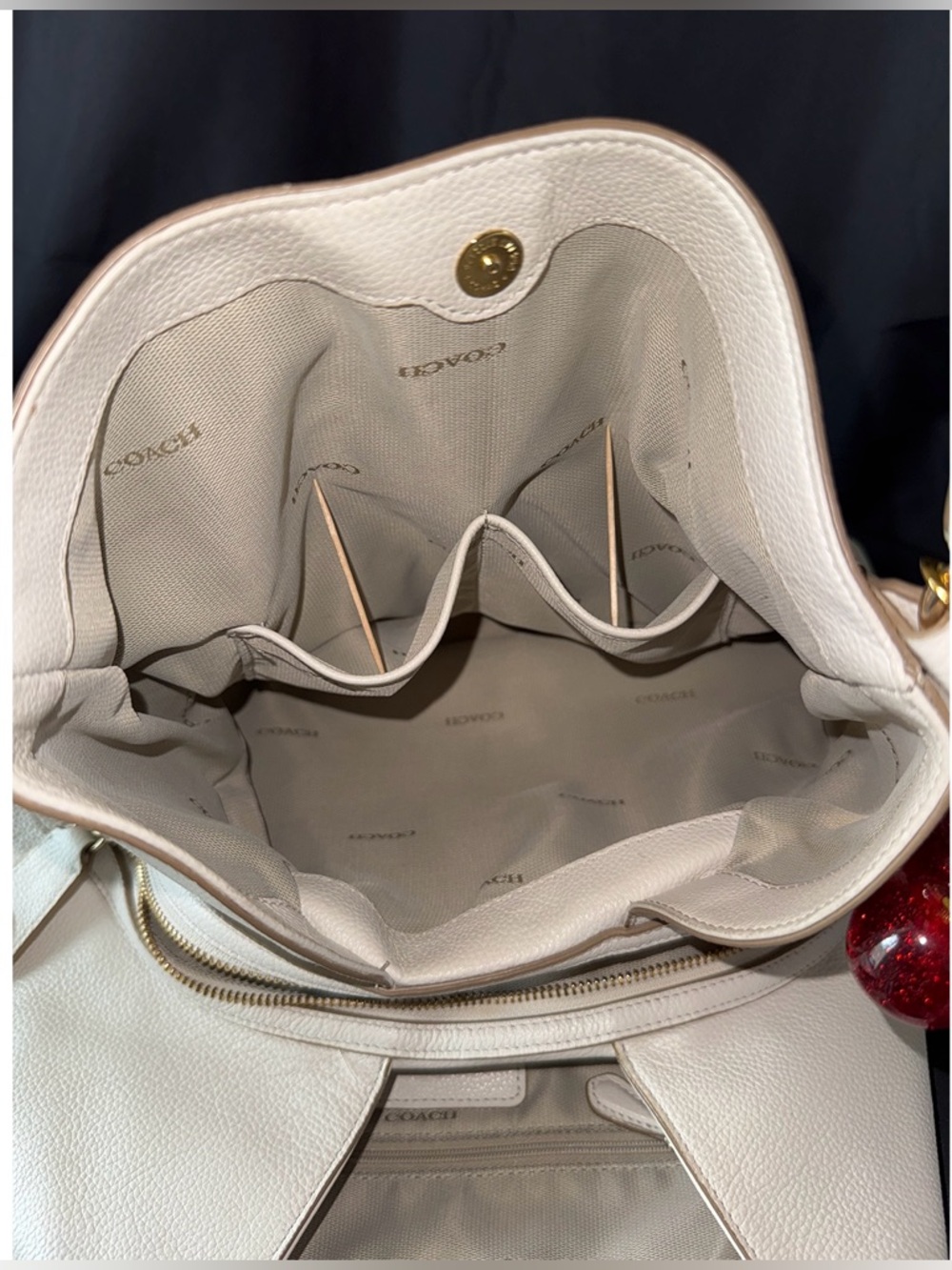 Coach Edie Mini Stud Shoulder Bag with Cherry Charm & Dust Bag - Picture 11 of 16